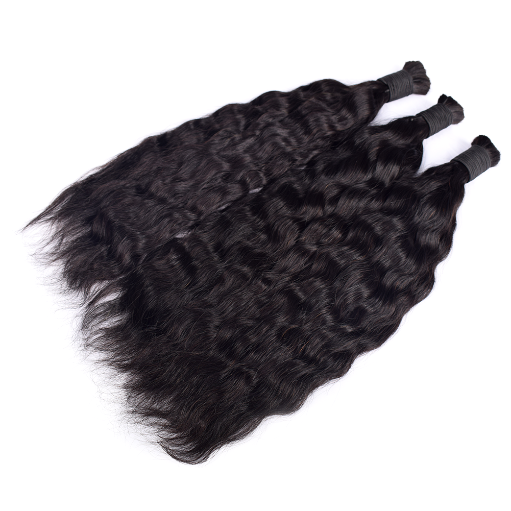 KAMA 100% Virgin Human Hair Bulk for Crochet Boho Braids 100g Unprocessed Natural Braiding Hair Extensions Detail Section 6