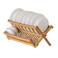 Étagère de rangement multifonctionnelle en bambou traditionnel pour bols et assiettes, organisateur de cuisine en bois écologique avec installation par crochets