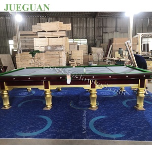 Table de billard JUEGUAN 12 pieds à prix abordable avec poches en cuir et rails en bois massif, <span class=keywords><strong>coussin</strong></span> en ardoise de qualité A, en vente - Product Image 2