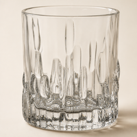 Verre à whisky gaufré vertical de qualité supérieure, fabriqué à la machine, en cristal transparent, personnalisable, vente en gros usine, compatible lave-vaisselle, pour bar, hôtel, maison