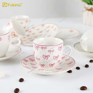 Ensemble de tasses à <span class=keywords><strong>café</strong></span> en céramique à motif papillon de qualité supérieure |   Boisson au lait multi-usage pour le petit-déjeuner et le thé de l'après-midi à la maison - Product Image 4