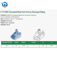 Support de fixation tournant en acier au carbone électrolytique zingué UTT1002 pour système de support de tuyaux d'incendie
