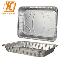Récipient jetable argenté de 6700ml en aluminium 457X337X63mm pour la cuisson des aliments de pique-nique en plastique PET