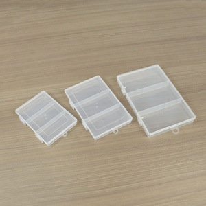 Plastic Storage Box Rectangle 3 Grids Covered With Compartments Desktop Organizer For Beads Sewing Fishing Gear - Product Image 1