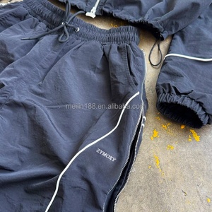 Factory Custom Men <b>Polyester</b> <b>Jogger</b> Set 3m Reflective Zip up Jackets and Nylon Track Pants Set Lightweight Windbreaker Tracksuit - Product Image 3
