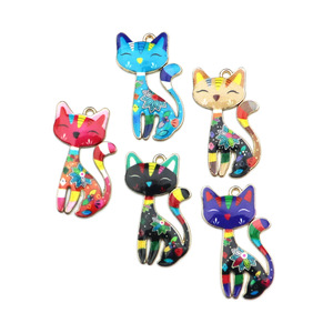 Cartoon <b>Cat</b> Pendant Zinc Alloy Charm Keychain Bag Accessory Unisex DIY Jewelry <b>Gift</b> Yiwu Origin F0176 - Product Image 3