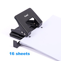 Perforadora de Metal Resistente para Compras al por Mayor, Capacidad para 16 Hojas, Herramienta de Perforación de Dos Orificios Negra para Papel con Espaciado de Orificios de 7 cm