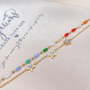 अद्वितीय एक्रेलिक डिजाइन स्टार डबल लेयर स्टार स्टेनलेस स्टील रंगीन ऐक्रेलिक बेड्स चेन - Product Image 3