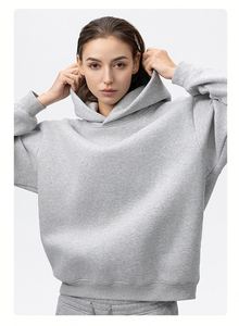 Sudadera con Capucha de Punto Grueso de Algodón de Alta Calidad de 350 g/m², Estilo Holgado, para Invierno, Unisex, con Logotipo Personalizado, Sudadera de Forro Polar para Hombre - Product Image 2