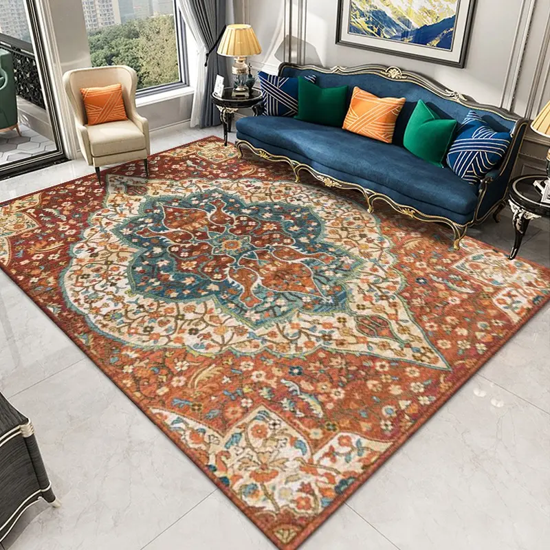 Gaya Persia Maroko Mesin Membuat Ruang Tamu Lembut Digital Printing Kristal Beludru Lantai Karpet Disesuaikan dan Karpet Tikar/