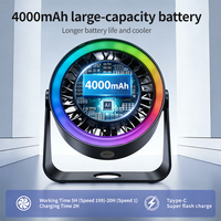 Ventilador de Mesa Turbo, Recargable por USB, 4000mAh, 100 Velocidades, Pantalla Digital, Ultra Silencioso, Pequeño, para Hogar, Oficina, Circulador de Aire, Ventilador de Escritorio