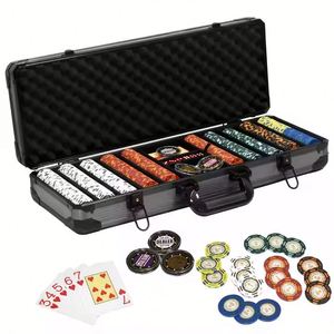 Lot de jetons de casino professionnels de luxe en argile 14g 40mm*3mm pour Texas Hold'em, 200/300/500/600/1000 pièces, fabriqués en Chine - Product Image 1