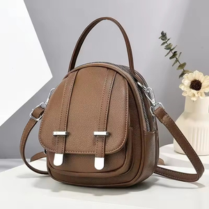 Vintage Small <b>Backpack</b> Shoulder Bag Women Soft PU Leather Crossbody Bag Multifunction Casual <b>Lady</b> Handbag - Product Image 4