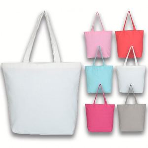 Bolsos Personalizados para Mujer, Bolsos de Mano, Bolsos Tote, Bolsos de Compras Plegables de Lona de Algodón Natural, Moda Femenina, 10 Piezas/Bolsa OPP - Product Image 1