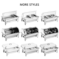 Airuisi Edelstahl 9L Rechteck Roll Top Gold Chafing Dish Hotel Restaurant Buffet Set Wärme-und Halte ausrüstung