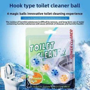 Blue <strong>Bubble</strong> <strong>Cleaner</strong> Hanging Toilet 4-Gel Balls Fragrant Deodorizer Toilet Cleaning Ball - Product Image 3