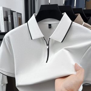 Chemise Homme Tricotée Unie à Manches Courtes, Coupe Ample, Col Revers Rétro Haut de Gamme, Personnalisable avec Logo Brodé ou Imprimé OEM - Product Image 2