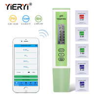 BLE-PH01 pH-mètre numérique Bluetooth avec écran noir 0-14 pH, mesure de la humidité relative (RH) 1-99%RH, pour l'eau potable