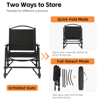 Chaise pliante portable robuste en aluminium avec pieds réglables pour l'extérieur, idéale pour le jardin, les pique-niques et la plage