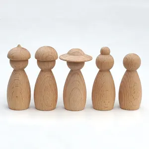 Manufacturer Wholesale Natural beech wood model toys Decoration supplies puppet doll