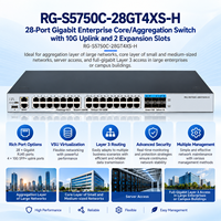 RG-S5750C-28GT4XS-H Commutateur Ethernet d'agrégation de cœur de couche 3 28 ports Gigabit 4 ports 10G SFP+ pour les entreprises
