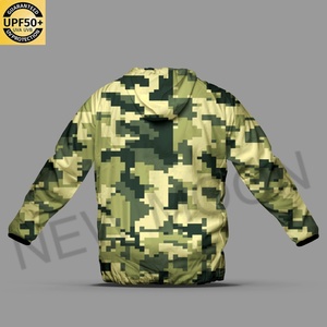 เสื้อแจ็คเก็ตกันลมมีฮู้ดลายพรางคุณภาพสูงสั่งทำพิเศษสำหรับขายส่ง ป้องกันรังสียูวี 50+ น้ำหนักเบา เสื้อคลุมกีฬาสำหรับผู้ชาย - Product Image 6