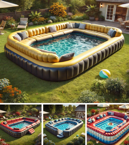 <span class=keywords><strong>Piscina</strong></span> Gonfiabile Portatile Personalizzata per Feste in Giardino, per Famiglie, Bambini e Adulti, <span class=keywords><strong>con</strong></span> <span class=keywords><strong>Sedute</strong></span> Lounge, Divano Gonfiabile per <span class=keywords><strong>Piscina</strong></span> - Product Image 4