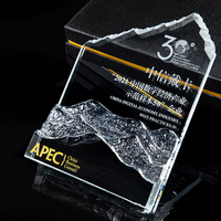 Meilleure vente Trophée de cristal au design innovant Trophée de la médaille de cristal Mountain Peak personnalisé
