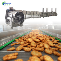 Chaîne de production de friteuses continues Shepody SUS 304 pour la fabrication de rouleaux de printemps, galettes de crevettes et empanadas frites à petite échelle