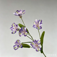 Bunga Lily Lavender Sutra Buatan 6 Tangkai, Buket Kecil Bergaya Segar, Bunga Palsu Berbentuk Tulang, Latar Belakang Pesta Pernikahan, Dapat Disesuaikan