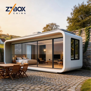Villa Modulaire Pliable Détachable à Double Étage de 20 pieds, Conteneur Mobile Type Apple Cabin, Capsule Étanche Noire pour Jardin et Maison - Product Image 4