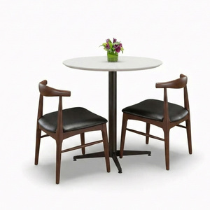 Juego de Mesa Alta y Taburetes de Bar Modernos de Madera Maciza con Respaldo de Escalera y Tapicería Ignífuga para Restaurantes Comerciales, Pubs, Boutiques y Hoteles - Product Image 2