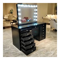 Table de toilette rose et table de maquillage de luxe avec miroir, adaptée aux maisons familiales