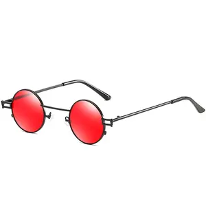 Kunden spezifisches Logo Hochwertige Mode Hippie Steampunk UV400 Spiegel gläser Runde polarisierte Unisex Sonnenbrille