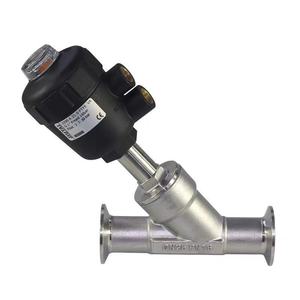Vanne à siège incliné pneumatique à installation rapide en acier inoxydable 304 pour vapeur, Vanne à siège incliné pneumatique à fixation par collier - Product Image 4