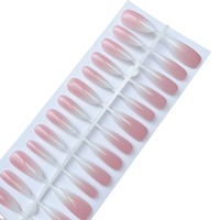 30Pcs/rangée Rose Blanc Dégradé Faux Ongles Art Conseils XS/S/M Amande Artificielle Presse sur Ongles Pointe pour Quotidien Doigt Ongles Décoration