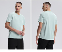 T-shirts à manches courtes pour hommes, séchage rapide, sportifs, pour la course à pied, la remise en forme, l'entraînement en plein air, t-shirt imprimé avec logo, polyester