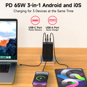 <span class=keywords><strong>Chargeur</strong></span> mural USB GaN super rapide 45W <span class=keywords><strong>65W</strong></span>, adaptateur d'alimentation, câble rétractable pliable écologique, compatible OnePlus/<span class=keywords><strong>Realme</strong></span>/ordinateur portable PD - Product Image 3