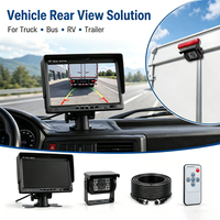 Monitor LCD AHD de 7 Pulgadas, Kit de Sistema de Cámara de Reversa 1080P con Visión Nocturna IR de 18 para Auto/Camión/Furgoneta/RV/Autobús
