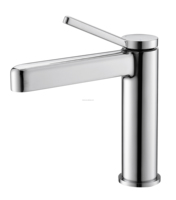 Robinet de lavabo de salle de bain moderne en cuivre mat blanc à poignée unique monté sur le pont avec mélangeur d'eau froide et chaude
