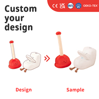 Déboucheur de toilettes personnalisé en peluche, jouet amusant pour salle de bain, poupée en peluche souriante, ensemble fantaisie pour cadeaux farfelus et décoration intérieure