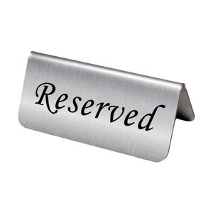 Letrero de acero inoxidable con texto personalizado, marcador de escritorio de metal cepillado para no fumar reservado o número de mesa <span class=keywords><strong>en</strong></span> cafetería, hotel, restaurante - Product Image 1