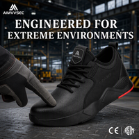 AIMVVSEC – chaussures de sécurité isolées 10KV pour hommes, bottes de travail en cuir imperméables à bout en acier, résistantes aux perforations, chaussures industrielles en Kevlar