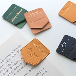 Personalized Initial PU Leather <b>Bookmark</b> Group <b>Gift</b> Modern Book Clip Page Markers Reusable Letterpress Printed Education Reading - Product Image 1