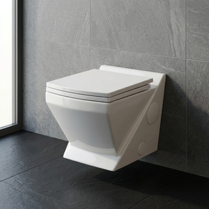 WC suspendu en céramique blanche avec réservoir intégré pour salle de bain - Product Image 6