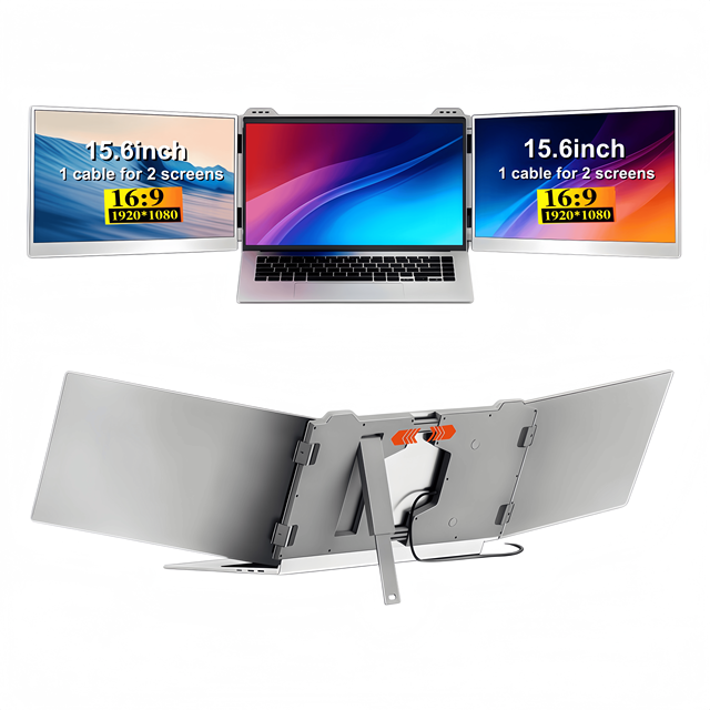 Business Laptop with Three Dual 15.6" LCD Screens Type C Interface 1920*1080 IPS Panel