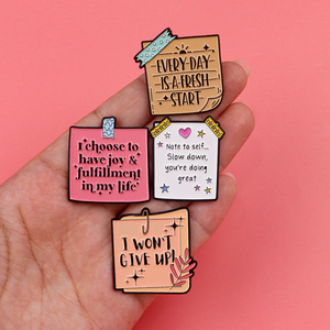 Épingles Sming : Chaque jour est un nouveau départ – Épinglette en émail, bloc-notes, lettres, badge métallique à revers, citation motivante, pour réfrigérateur - Product Image 5