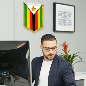 Drapeaux mini-guirlandes de voiture en gros 20x30cm Zambie Décoration murale Petits ornements suspendus Impression numérique - Product Image 3