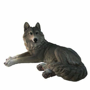 Figurine décorative de jardin en résine peinte à <span class=keywords><strong>la</strong></span> main, loup gris, artisanat artistique OEM Mornsun - Product Image 5