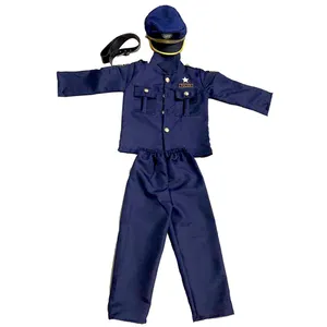 Kids Career Cosplay Game 5 Peças Criança Sheriff Costume Officer Ocupação Traje Conjuntos para Crianças Day Outfits